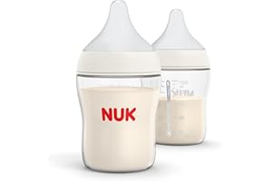 NUK Perfect Match 2-in-1 Natural and Anti-Colic Bottle with Slow Flow, Wide, Adaptable Nipple, 5oz., 2 Pack