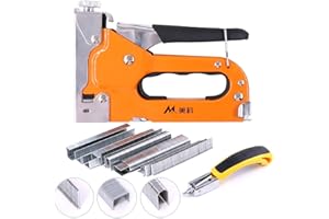 Swpeet 3-in-1 Staple Gun Kit with Staple Remover and 600 Staples Selection Packï¼Å’Hand Operated Carbon Steel Gun Tacker Tool