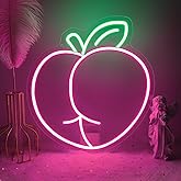 Peach LED Neon Light Sign, Pink Peach for Wall Decor Room Party Decorations Bar Pub Club Girls Bedroom Birthday Party Bathroom Decor Gifts USB Powered(12.6"*11.8")