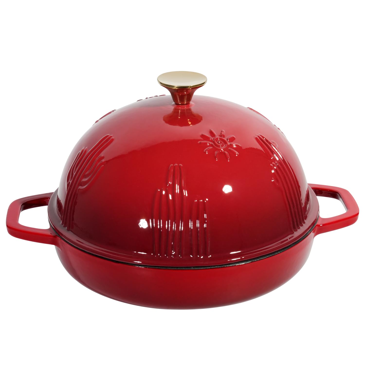 Photo 1 of ***FACTORY SEALED***Flavehc Cast Iron Bread Oven With Cloche Lid for Baking - Red Enameled Dutch Oven With Dome Lid for Sourdough - 5 qt
