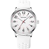 BOFAN Nurse Watch for Medical Professionals,Students,Doctors with Easy to Read Dial,Second Hand and 24 Hour,Soft and Breathable Silicone Band,Water Resistant