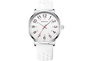 BOFAN Nurse Watch for Medical Professionals,Students,Doctors with Easy to Read Dial,Second Hand and 24 Hour,Soft and Breathable Silicone Band,Water Resistant