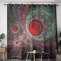 AGONIU Grommet Curtains,Pearls Round Circle Object Motifs Sphere Forms Vintage Medieval Design Pearls Oyster Dark Print,Blackout Window Curtain 2 Panel,W72x108L Multi