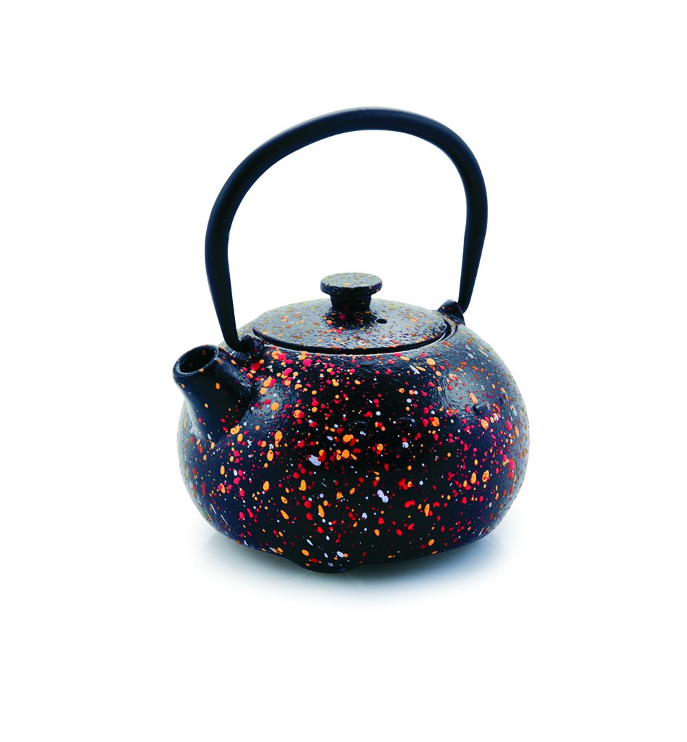 IBILI Cast Iron Graffiti Teapot, 0.35 Litres, Enamel Interior, Induction Safe