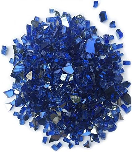 Heat-treated to withstand temperatures Mimics fire on water creating a unique ambiance Easy handling and installation Cobalt Blue Reflective 1/4" Fire Glass