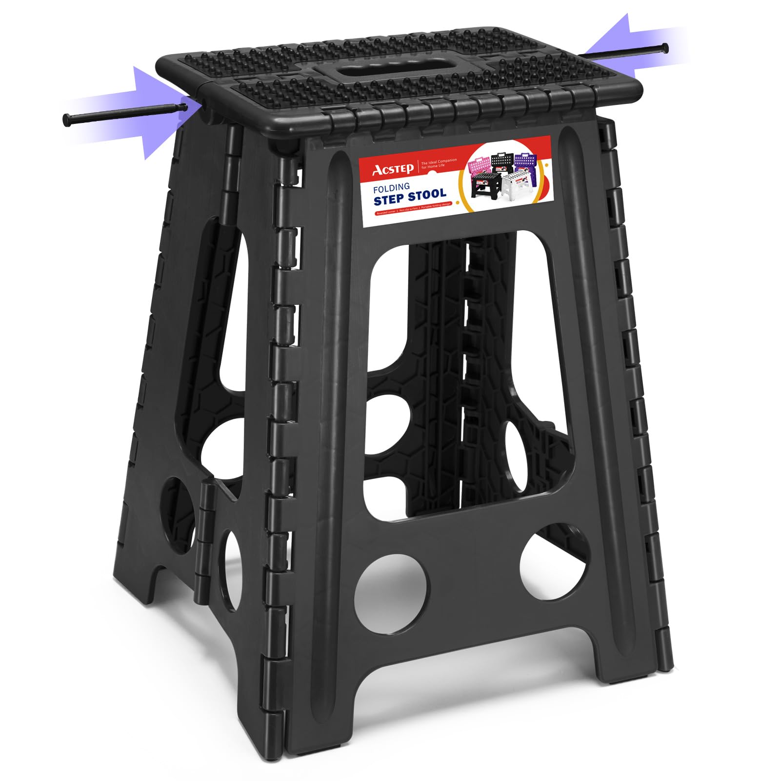 ACSTEP 17.5 Inch Folding Step Stool for Adults and