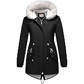 Lamgool Winter Coats for Women Warm Sherpa Fleece Long Back Jacket Thicken Parka with Hood