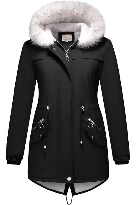 Abrigo De Invierno Largo Para Mujer - Forrado De Sherpa, Con Capucha, Abrigo Cálido Y Grueso, Ideal Para Días Fríos