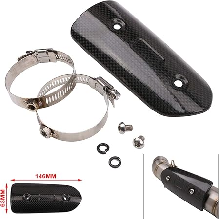 Amazon オートバイ 熱シールド マフラー カバー ヒートガード バイク用 汎用 140mm マフラーカバー 車 バイク