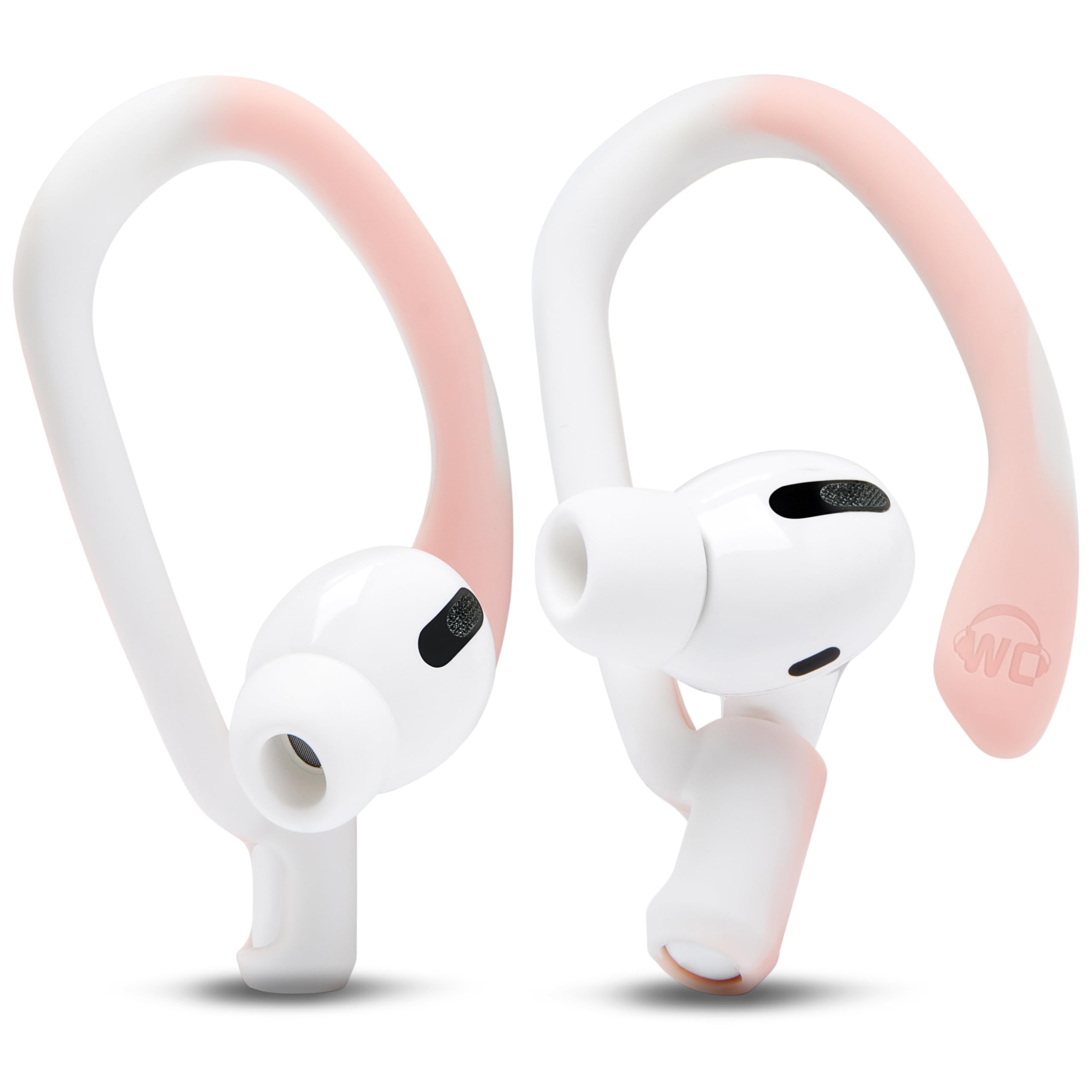 WC HookZ - Patented Upgraded Over Ear Hooks for AirPods Pro 1, 2 & AirPods 1, 2 & 3- Two Size Pairs Included in Package, Unique Left & Right Hook, Made by Wicked Cushions | Pink Marble — image 1