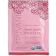 Truvani Vegan Pea Protein Powder | Strawberry | 20g Organic Plant Based Protein | 1 Serving | Keto | Gluten & Dairy Free | Low Carb | No Added Sugar