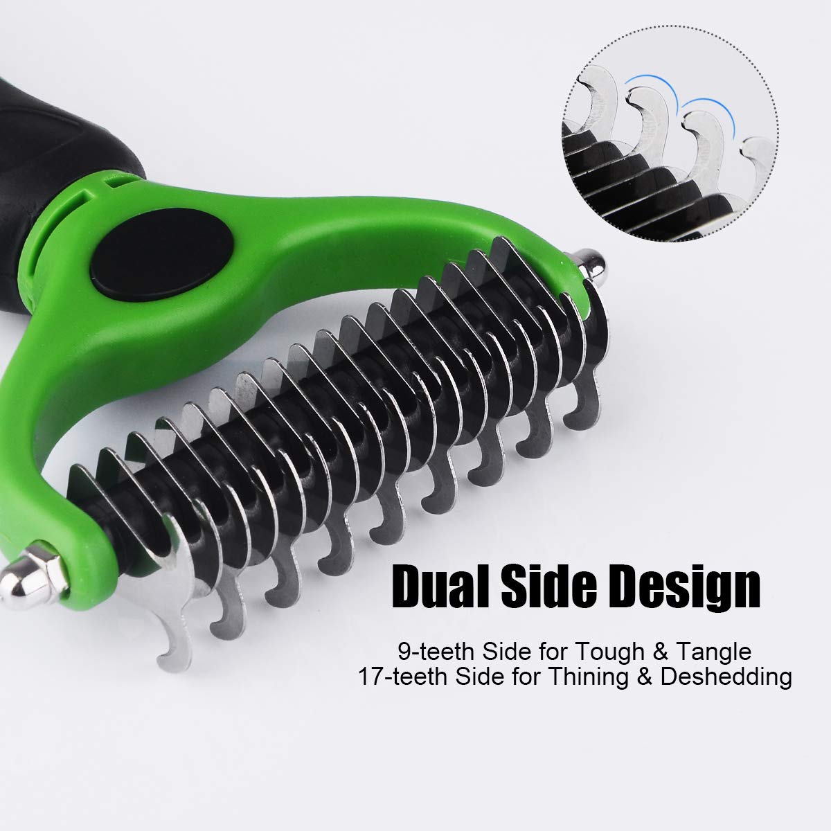 WLWQ Best Dematting Tool for Dogs - Dog Grooming Comb for Undercoat Removal