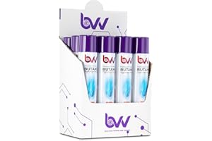 BEST VALUE VACS BVV 420ml Butane Gas Can - 12 Pack - 99.999% Pure Premium Tri-Blend Butane Fuel Refill for Stoves, Torch, Lighter - Portable Combustible Gas Canisters Multipack