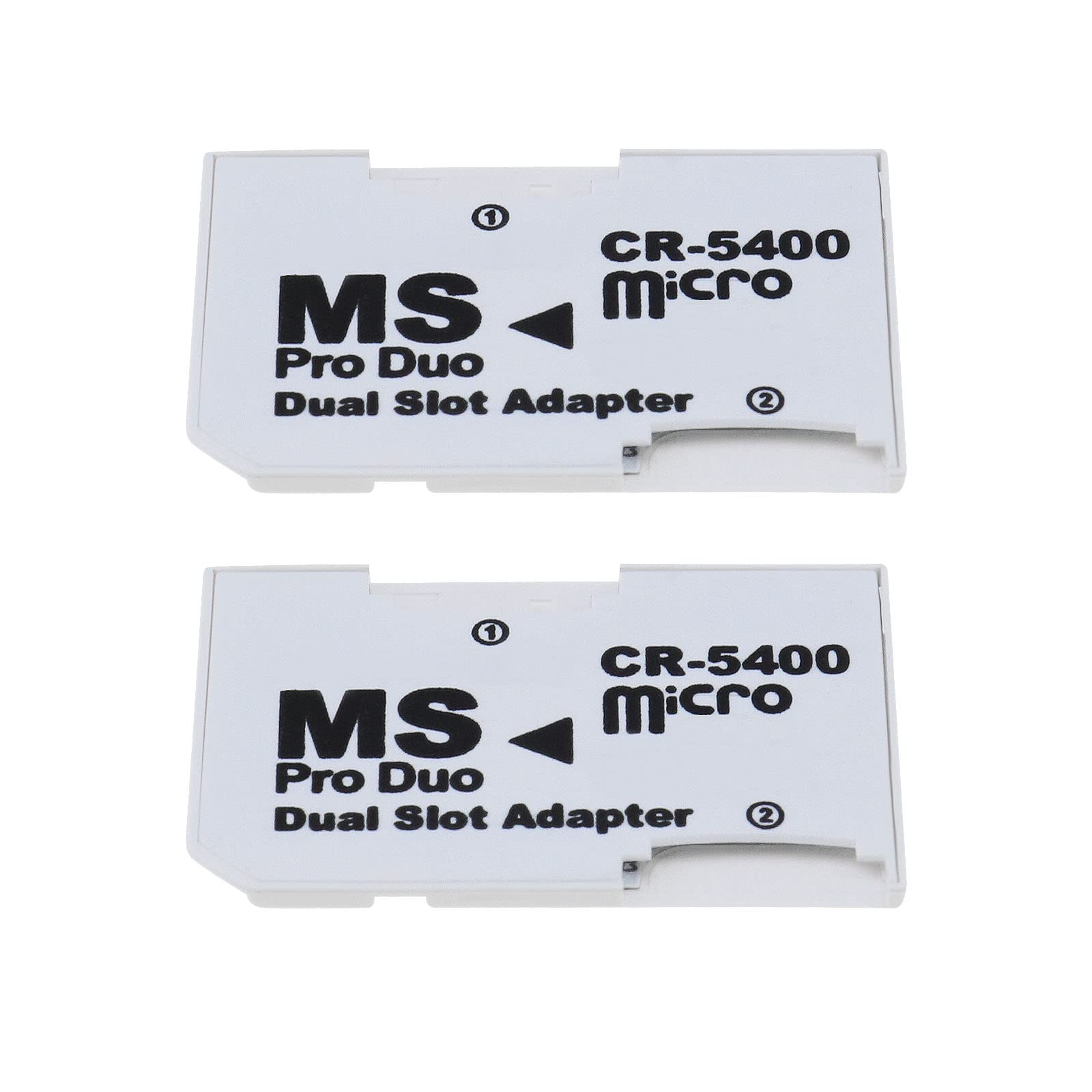 EMSea 2pcs Dual SD/TF Card to MS Memory Card Holder CR5400 512GB Compatible with Sony Memory Stick PSP Dual Slot Adapter 31x20mm