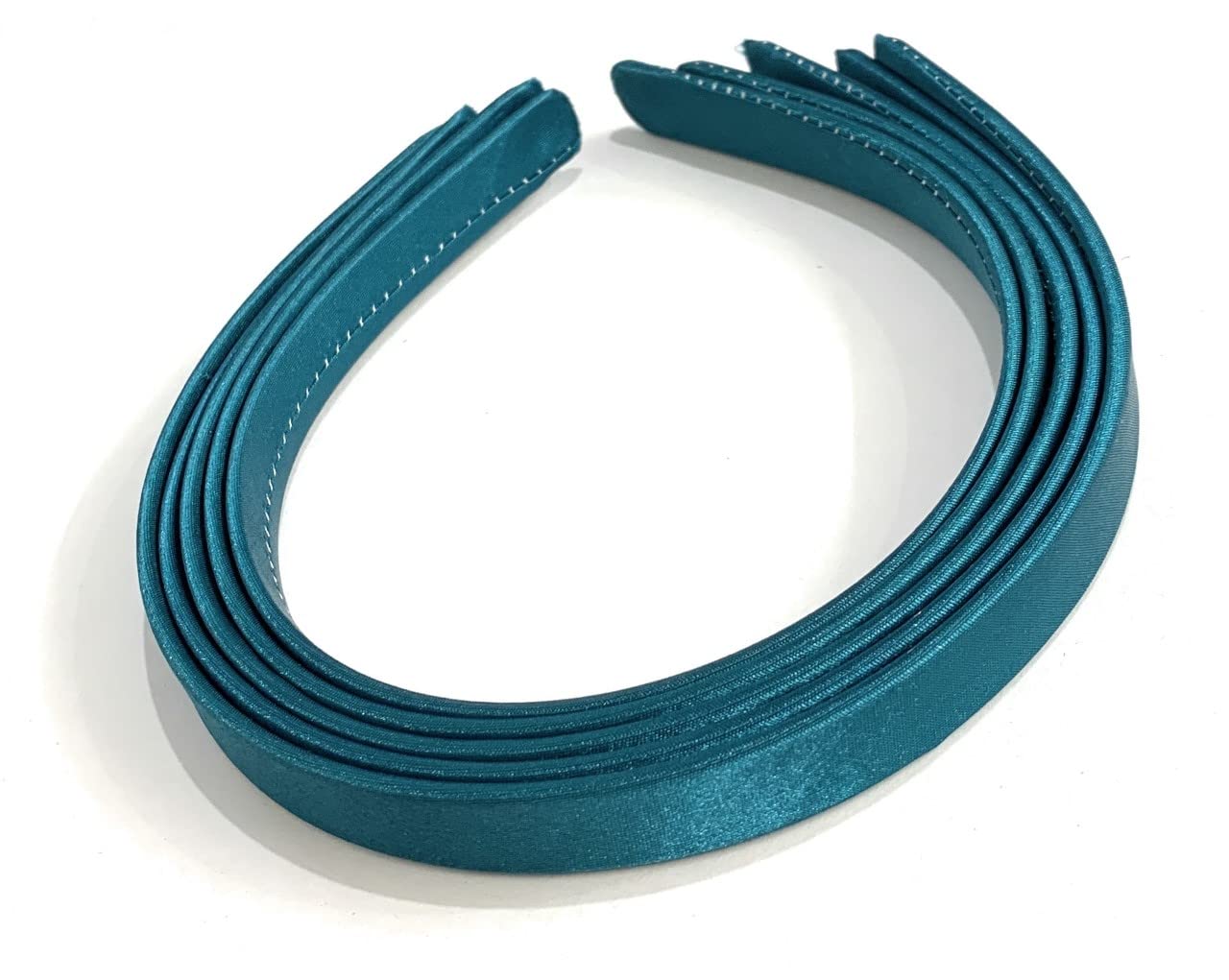 5 x 15mm Thick Plain Satin Headbands Pack School Girls Alice Hair Band DIY Headband Set UK (Teal)