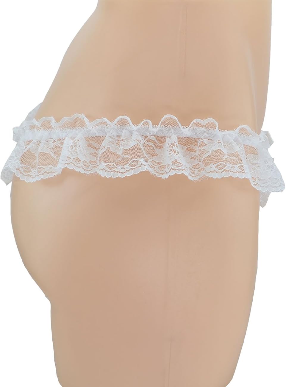 SYAYA Women’s Sexy Lace Lingerie G-String Pearls Ribbon Open Crotch T-String A2 (White) - Image 4