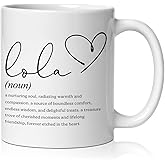 BEHIFL Lola Grandma Mug, Lola Gifts for Grandma Coffee Cup Ceramic, Grandmother Gifts from Grandkids for Birthday Christmas Ceramic Coffee Tea Mug 11 oz