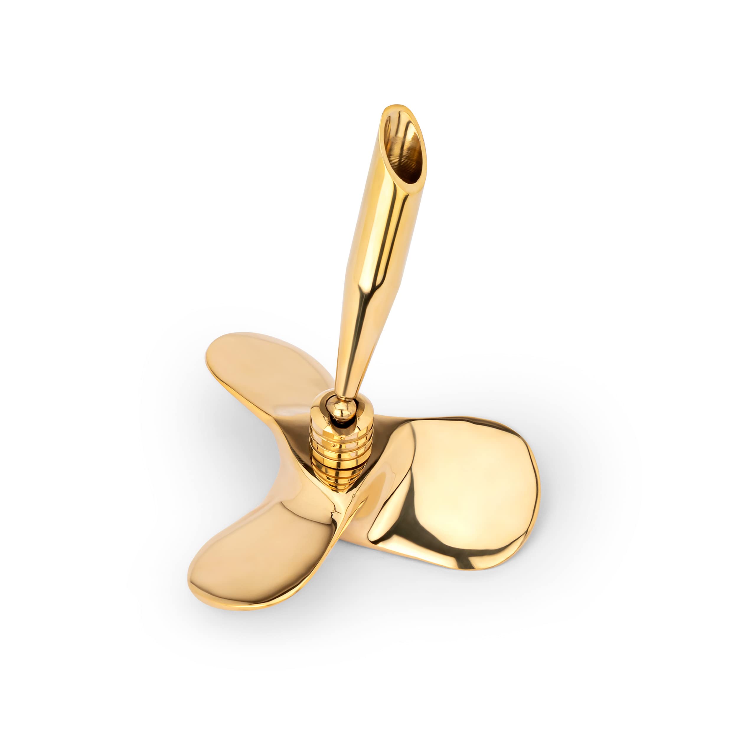 NKlaus pen holder ship screw solid brass gold maritime pen stand 11727