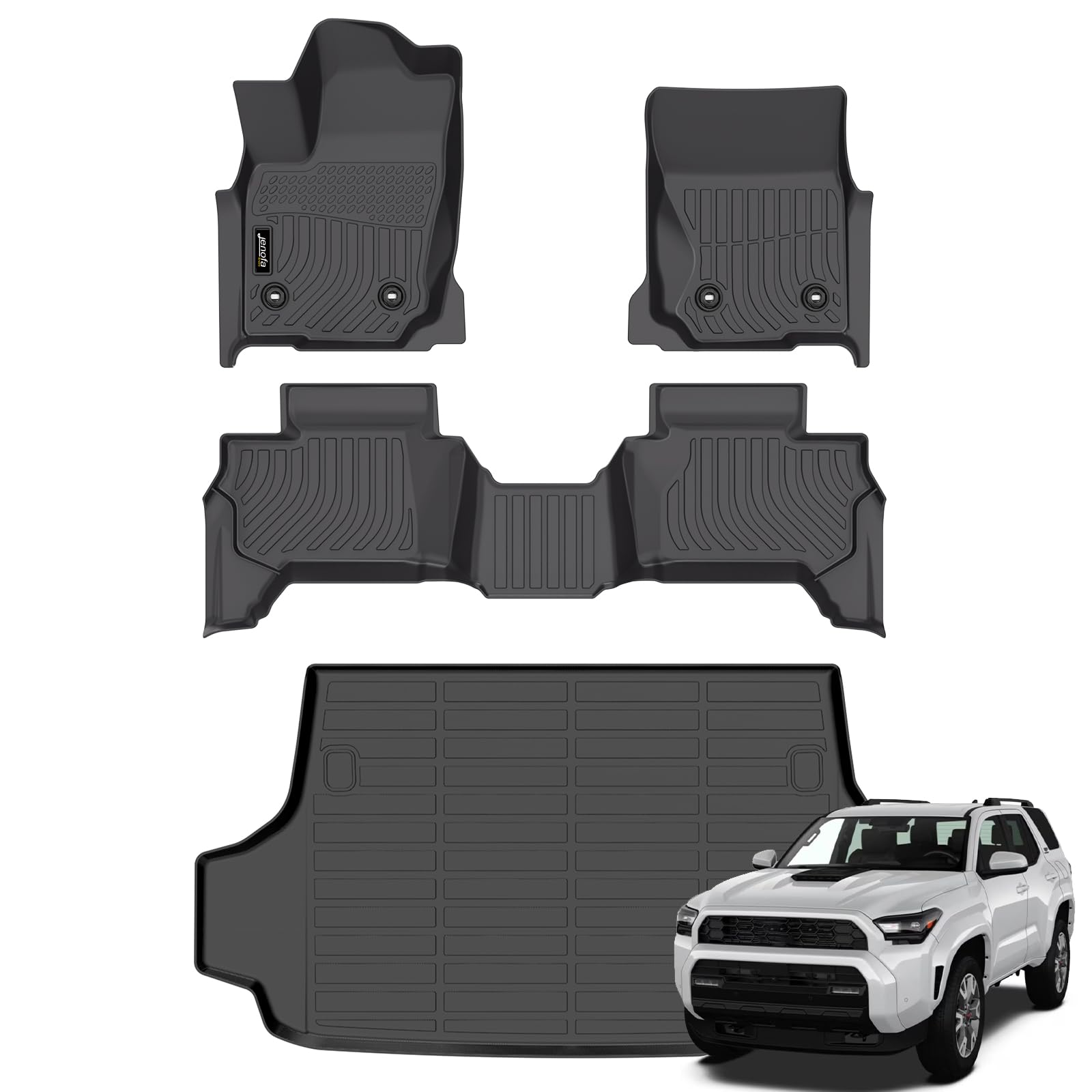 Jenofa-Floor Mats for 4Runner 2025-2026 5 Seats (Only Gas) All Weather TPE Custom Fit Floor Liner for 4 Runner SR5/TRD/Limited 6th gen Front&Rear Car Mats Image