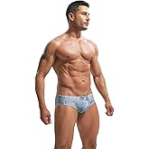 F plus R Men's Denim Print Swim Briefs