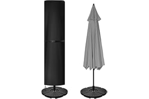 UTHEM Patio Cantilever Umbrella Covers Outdoor Offset Umbrella Cover for 9-11ft Umbrellas 420D Waterproof Snowproof Market Parasol Covers with Zipper Winter Protection Black