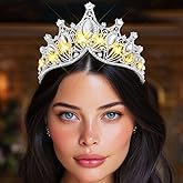Kilshye Light Up Tiaras and Crowns Silver Rhinestone Bridal Headband Costume Hair Accessories for Women