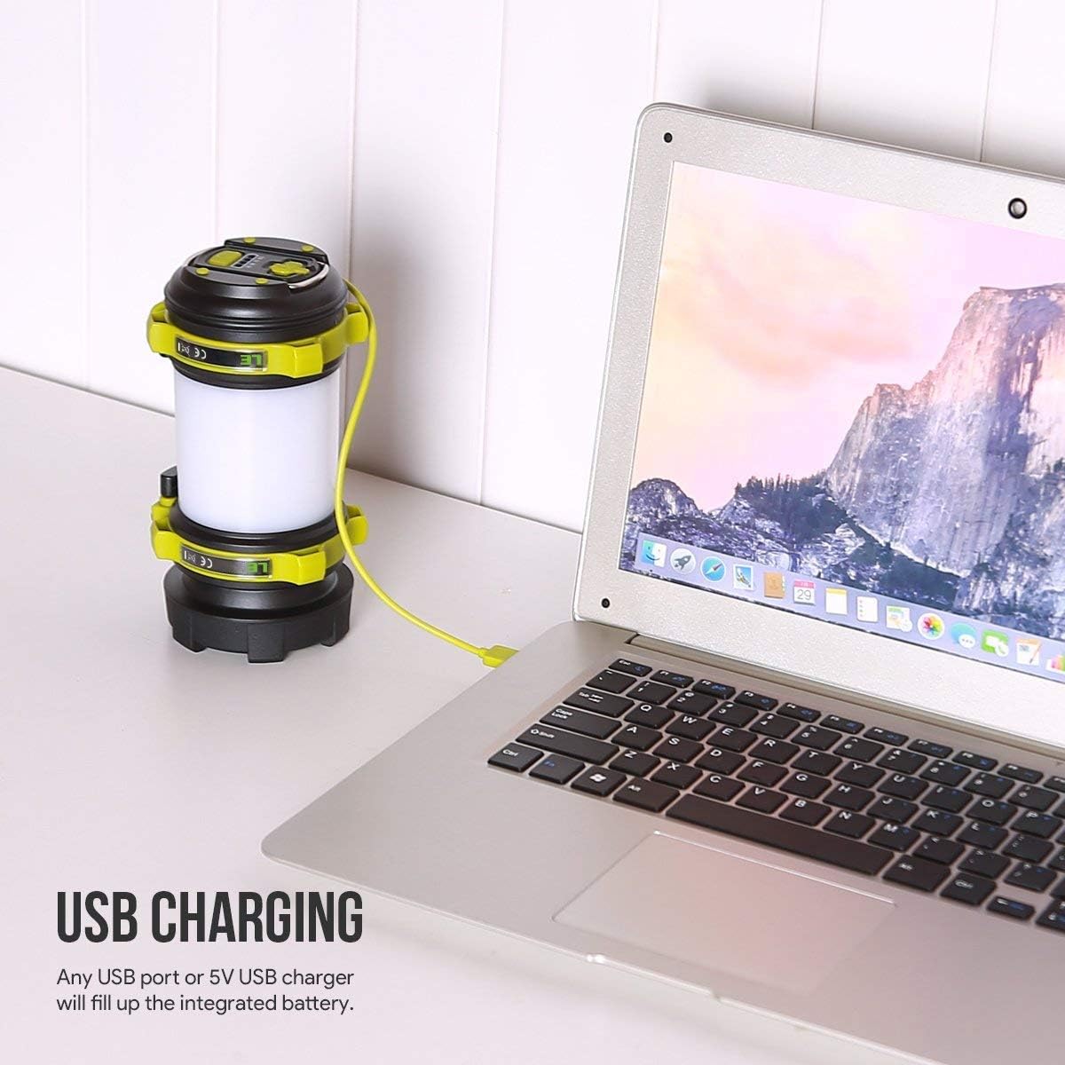 LE LED Camping Lantern Rechargeable, Brightest Flashlight with 500LM, 4 Light Modes, 2600mAh Power Bank, IPX4 Waterproof, Perfect for Hurricane Emergency, Outdoor, Hiking and Home, USB Cable Included: Sports & Outdoors