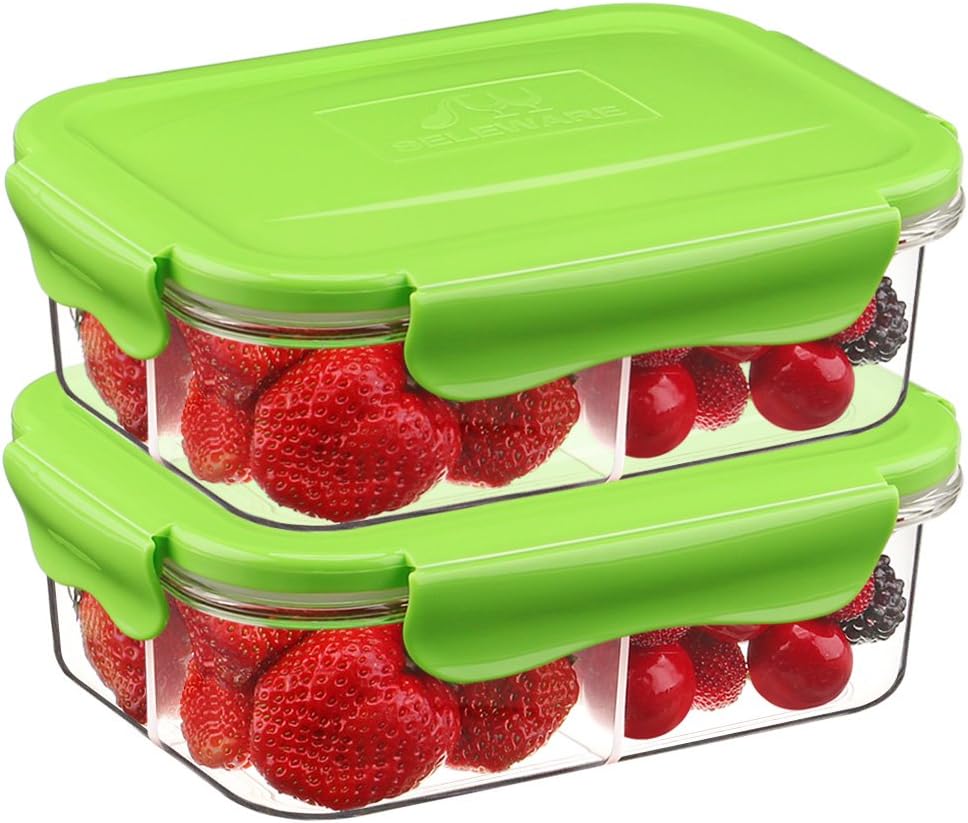 [2Pack,1200ML] Besthouse Plastic Tritan Meal Prep Containers 3