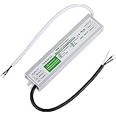 LED Driver 60 Watts Waterproof IP67 Power Supply Transformer Adapter 100V-260V AC to 12V DC Low Voltage Output for LED Light, Computer Project, Outdoor Light and Any 12V DC led Lights