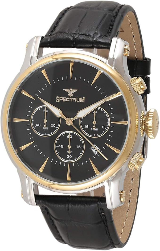 Spectrum Men's Black Dial Leather Casual Watch S23036M Buy Online at
