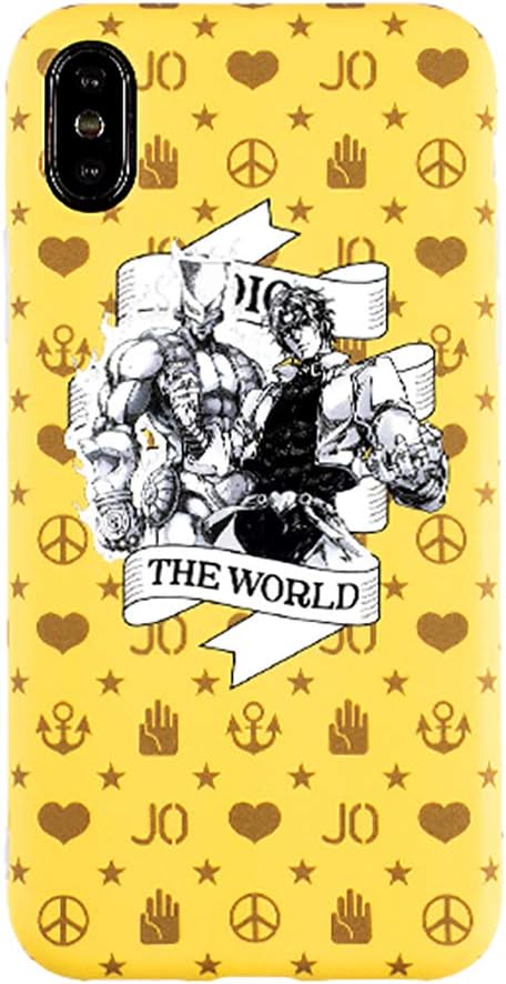 LVJF JoJo's Bizarre Adventure Dio Brando Phone Case,Japanese Anime iPhone Case Suitable for Iphone7 8 7p 8p S R Ma-d Xs