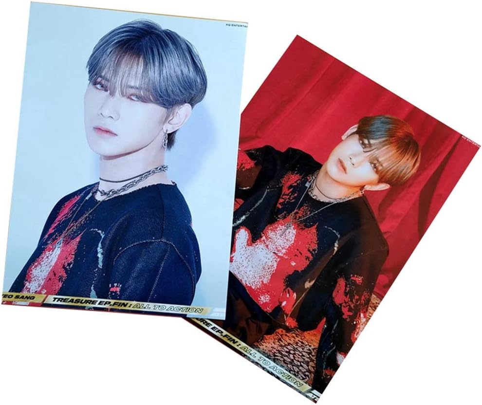 ForUBeauty 2 pcs Kpop ATEEZ Posters Treasure EP.FIN: All to Action Poster San Wooyoung Seonghwa Yeo Sang Wall Decor Gift for Fans 30x21cm (YEO SANG)