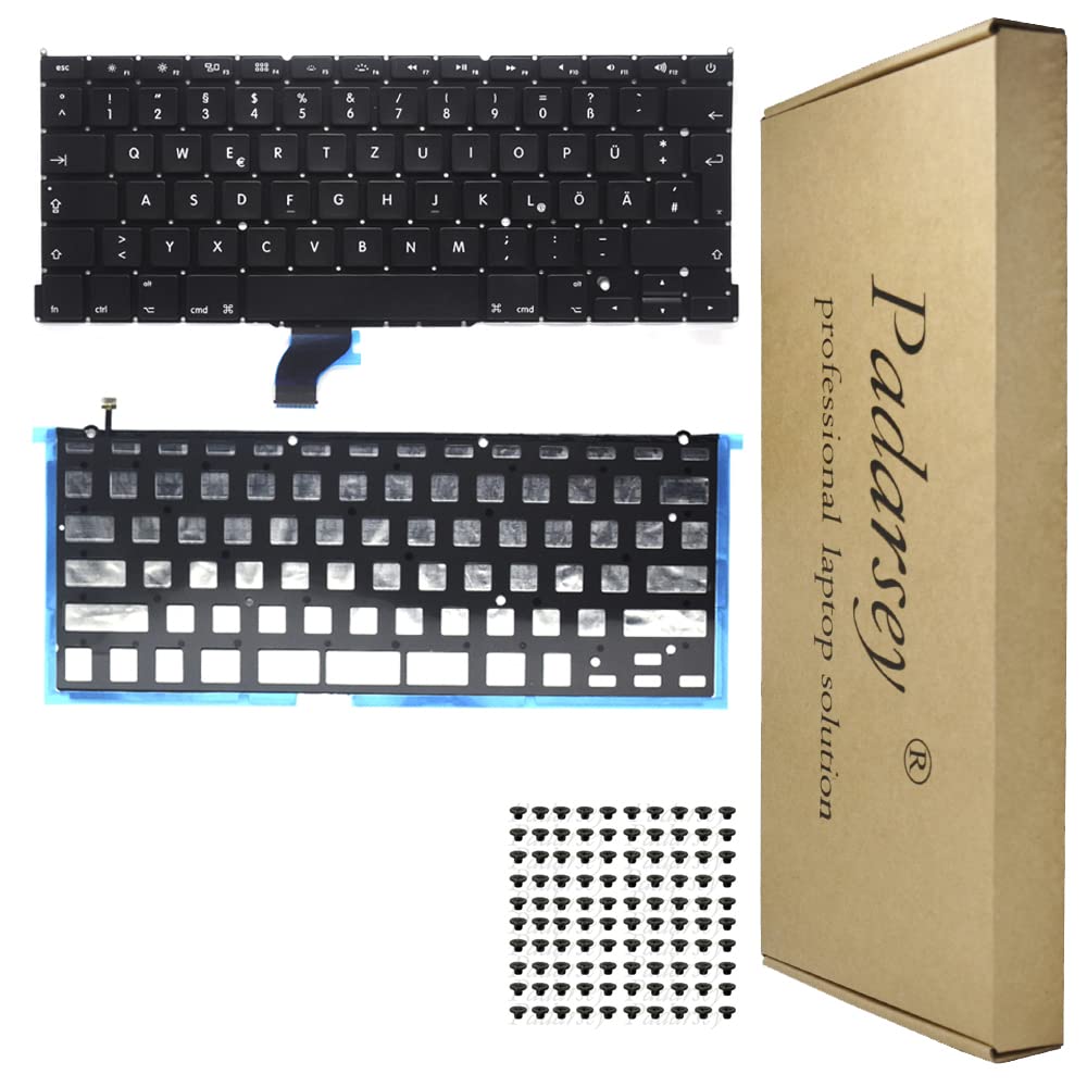 Pardarsey Laptop Keyboard Notebook Keyboard German QWERTZ DE for MacBook Pro A1502 13 Inch Late 2013-2015 with Backlight