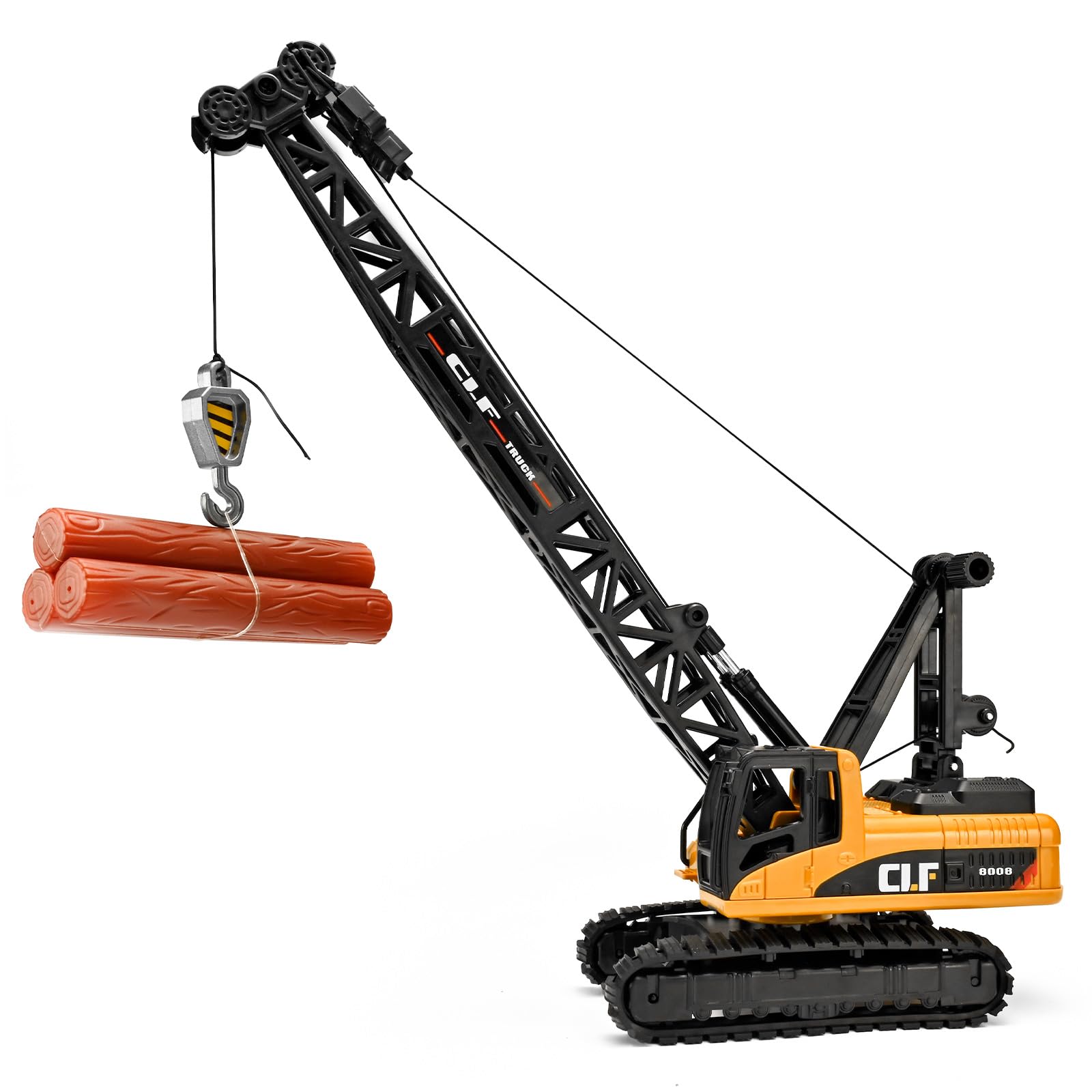 View 1 of ***broken track***NOVAFUSION Construction Crane Toys for Boys,Crawler Cranes Truck Toy with Rotatable Fuselage Workbench and Liftable Robotic Arm,Cranes Truck with Simulated Lights,Crane Toys for Boys Age 4-7***broken track***
