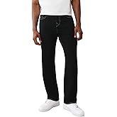 True Religion Men's Bobby SN Flap Jeans – Relaxed Straight Fit Stretch Denim, 32" Inseam, Flap Pockets
