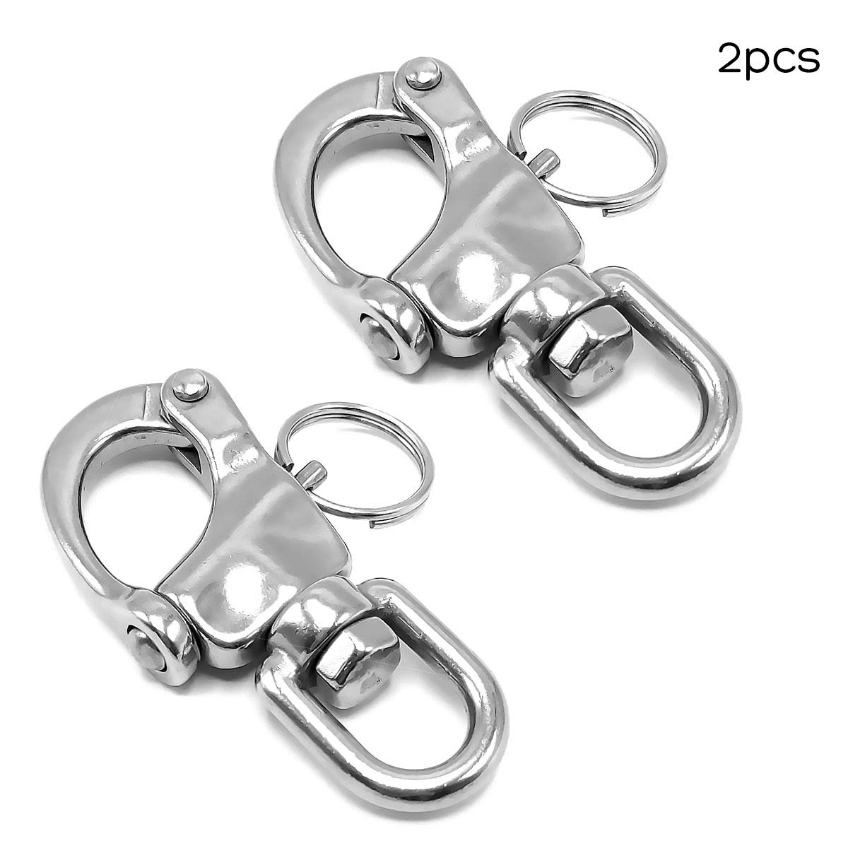 Amadget 2 PCS Swivel Eye Snap Shackle Quick Release Bail Rigging