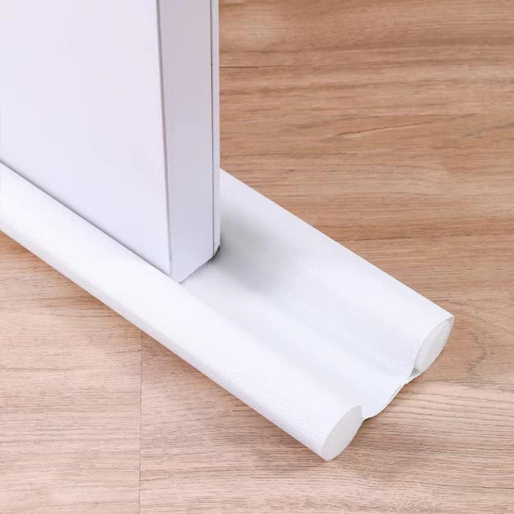 Draft Stoppers - Under Door Draft Blocke, Weather Stripping Noise Blocker, Adjustable Under Door Draft Blocker Reduce Cold Air, Light, Odor, Soundproof Door Blocker for Bottom of Door Fit (White)
