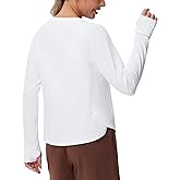 THE GYM PEOPLE Women's Long Sleeve Workout Shirts Side Slits Athletic Yoga Tee Tops with Thumb Hole