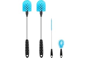 UNIFUN 3-in-1 Stainless Steel Cleaning Brush Set, Long Handle for Narrow Neck Bottles, Sport Bottles, Coffee Mugs, Tumblers, Flask