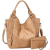 Women Tote Bag Handbags PU Leather Fashion Hobo Shoulder Bags with Adjustable Shoulder Strap