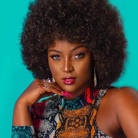 Amazon 髪の交換用ウィッグ 黒人女性のための短いふわふわアフロウィッグ 合成ウィッグナチュラルブラックアフロウィッグソフトナチュラルルッキング コスプレアニメファンシーファニーウィッグ ブラウン Jsmy ビューティー 通販