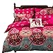 Vaulia Soft Lightweight Microfiber Duvet Cover Set, Bohemia Exotic Patterns Design, Bright Pink - Twin Size