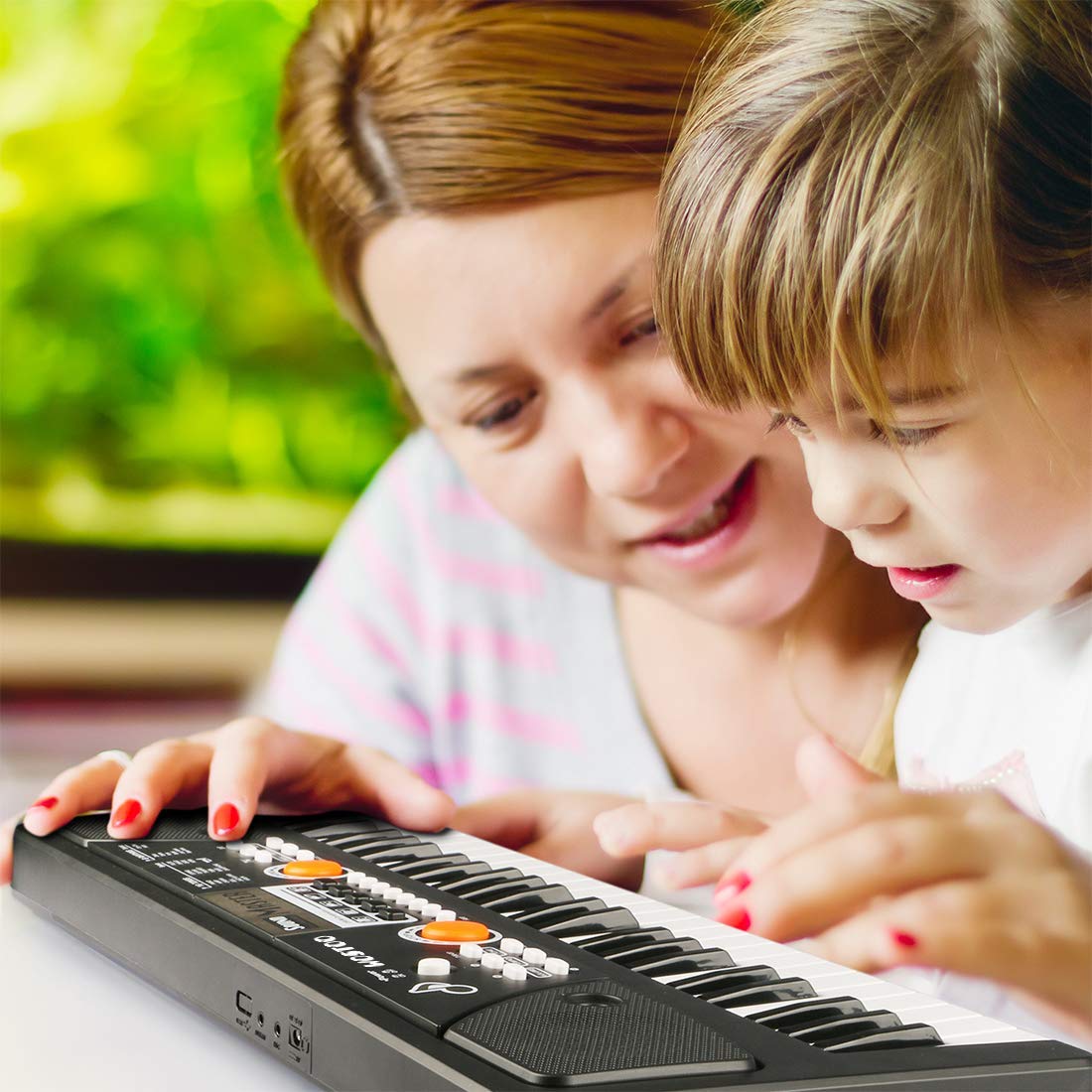 Kinder Klavier, Multifunktions Mini 49 Tasten Musik Klaviertastatur Tragbare Wiederaufladbare Elektronische Musikinstrument Mikrofon für Baby Kinder