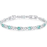 WOSTU White Gold Plated 3mm CZ Classic Tennis Wedding Bracelets for Brides Cubic Zirconia| White Gold Bracelets for Women | Size 6.5-8 Inch