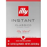 illy Instant Coffee Single-Serve Packets, Classico, 2g, 40 Ct, 1 Pack | 100% Arabica, Premium Italian Coffee
