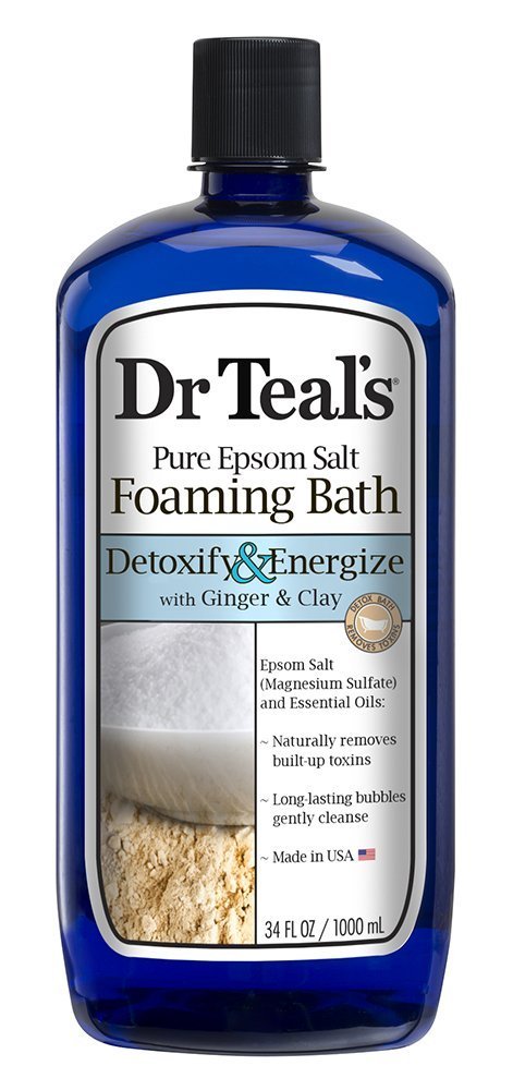 Dr. Teal's Ginger & Clay Foaming Bath Gift Set (2 Pack, 34oz Ea.) - Detoxify & Energize Ginger & Clay Blended with Pure Epsom Salt - Essential Oils Remove Toxins & Relieve Daily Stress