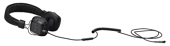 Marshall Major II Android On-Ear Kopfhörer (Steuerbutton, Mikrofon, faltbares Design) pechschwarz