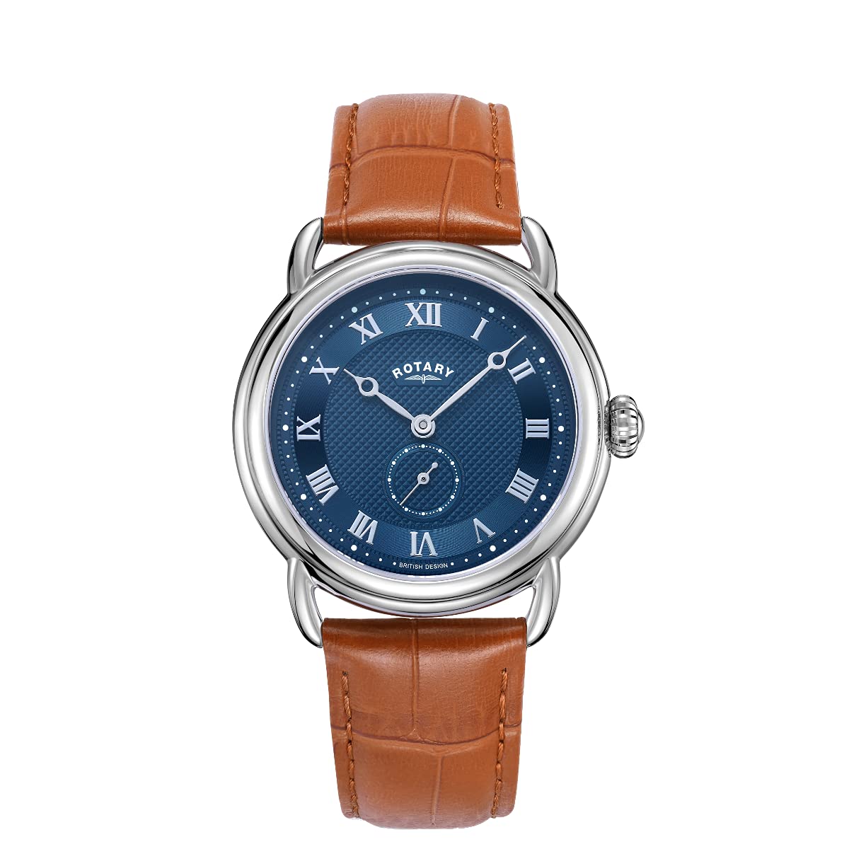 Rotary Vintage Mens Watch with Tan Leather Strap and Blue Dial GS02424/05