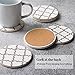 Y YHY Absorbent Stone Coaster Set, Drink Spills Coasters, Set of 6, Grey Line, Geometric Pattern
