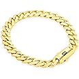 Nuragold 10k Real Yellow Gold Royal Monaco 7.5mm Miami Cuban Link Bracelet (6"-9") Italian Jewelry for Men & Women